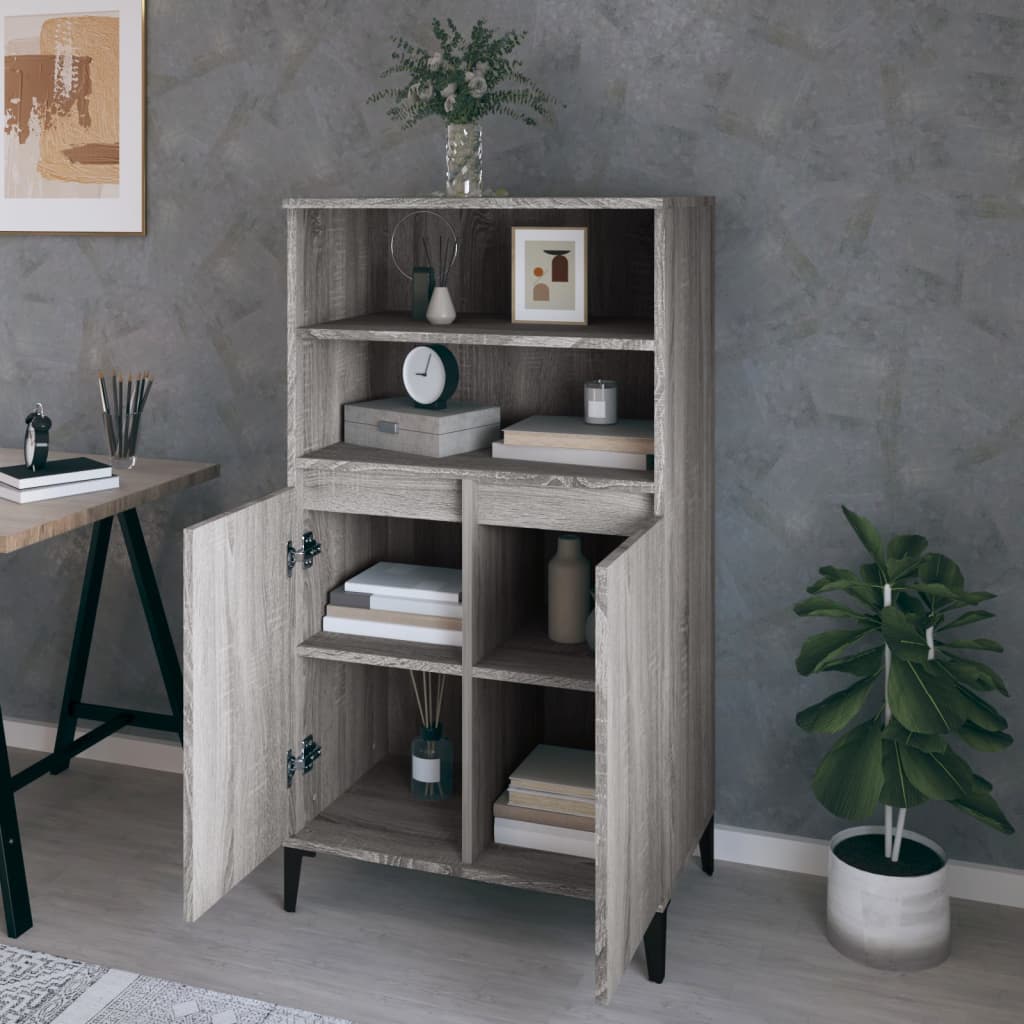 Credenza Grigio Sonoma 60x36x110 cm in Legno Multistrato - homemem39