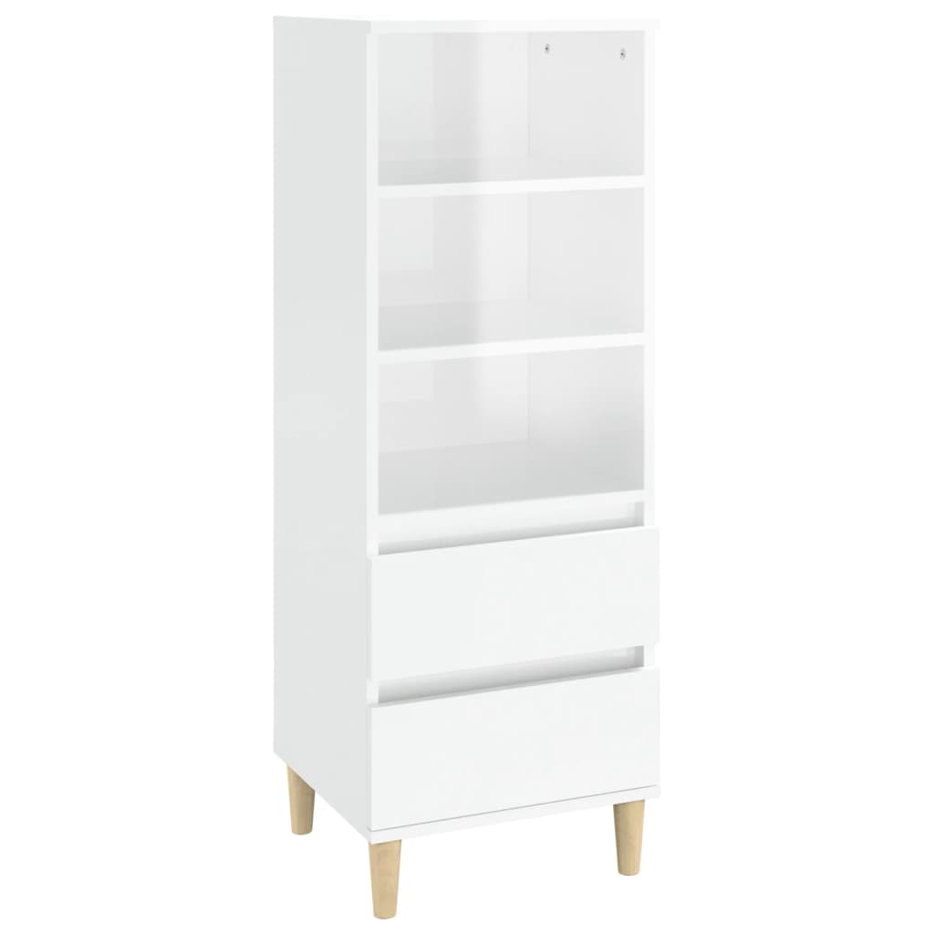 Credenza Bianco Lucido 40x36x110 cm in Legno Multistrato - homemem39