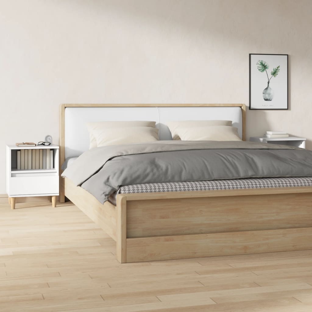 Comodini 2 pz in Bianco 40x35x50 cm - homemem39