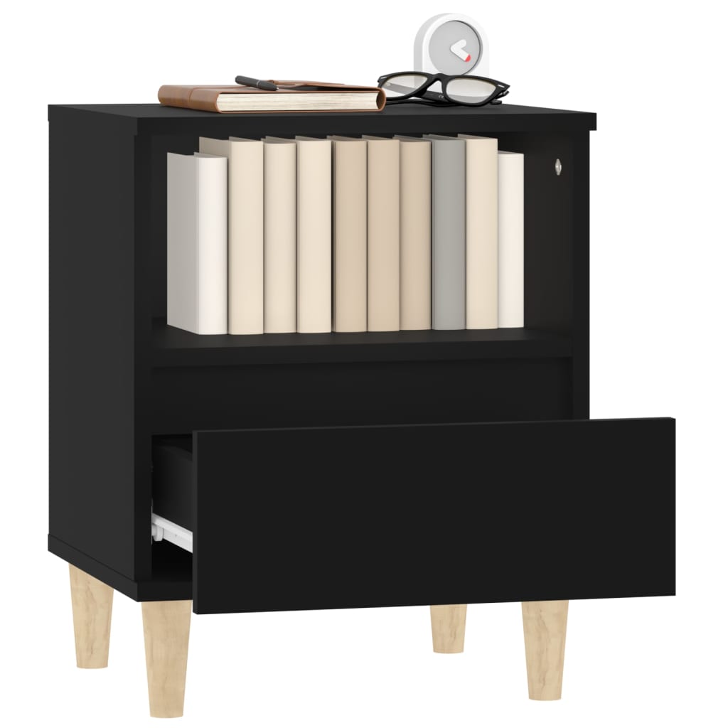 Comodini 2 pz Nero 40x35x50 cm - homemem39