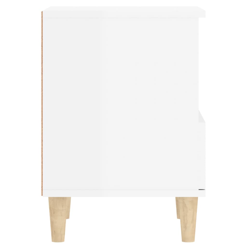 Comodini 2 pz in Bianco Lucido 40x35x50 cm - homemem39