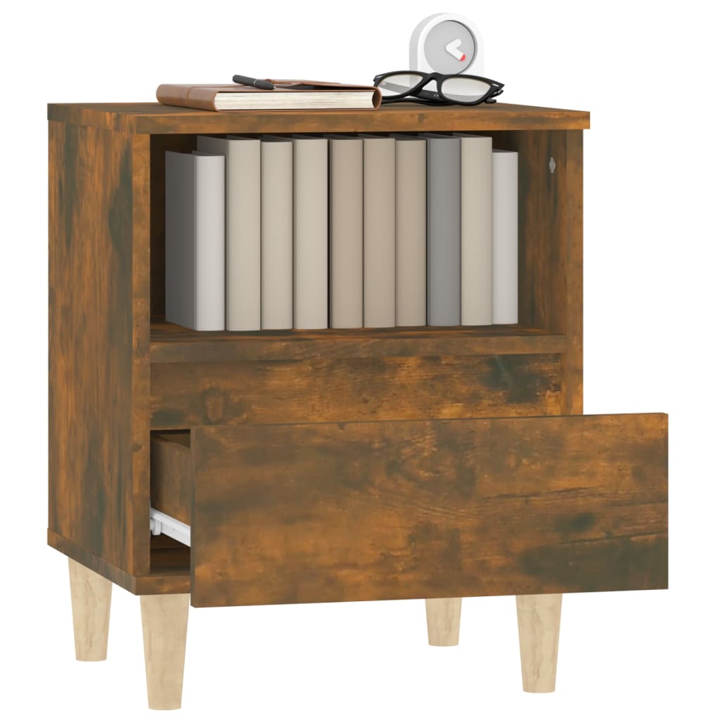 Comodini 2pz Rovere Fumo 40x35x50 cm - homemem39