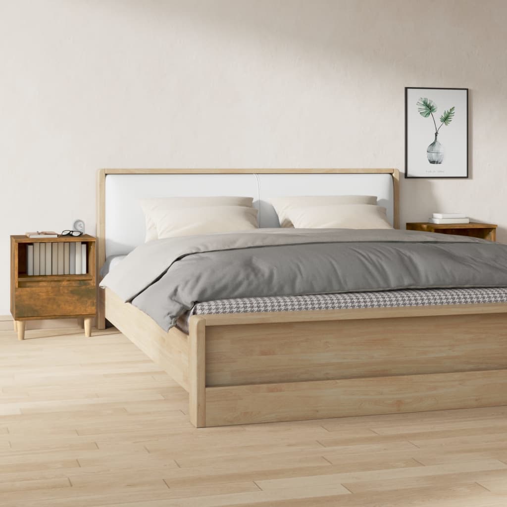 Comodini 2pz Rovere Fumo 40x35x50 cm - homemem39