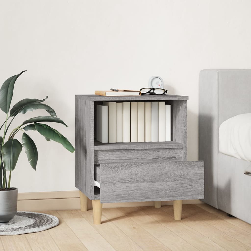 Comodino Grigio Sonoma 40x35x50 cm - homemem39