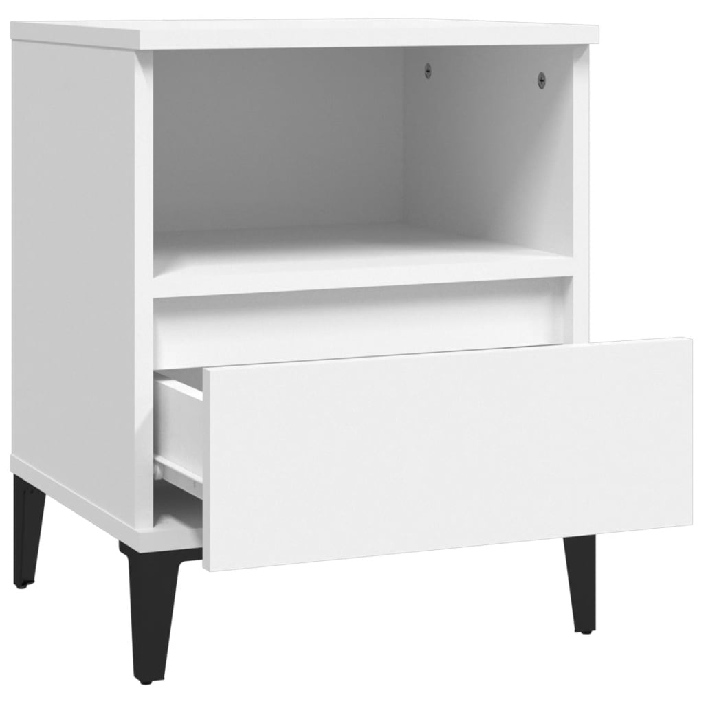 Comodini 2 pz in Bianco 40x35x50 cm - homemem39
