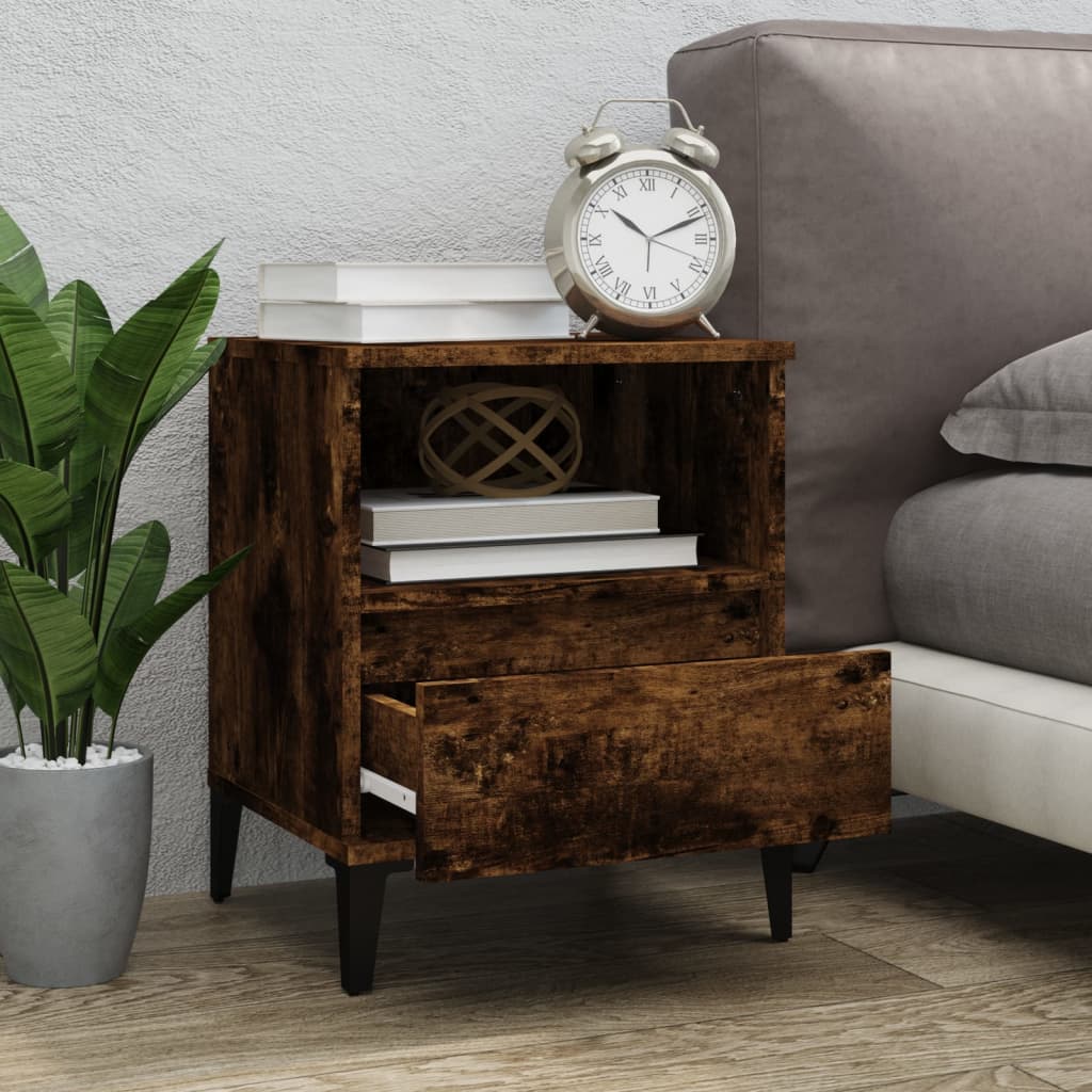 Comodini 2pz Rovere Fumo 40x35x50 cm - homemem39