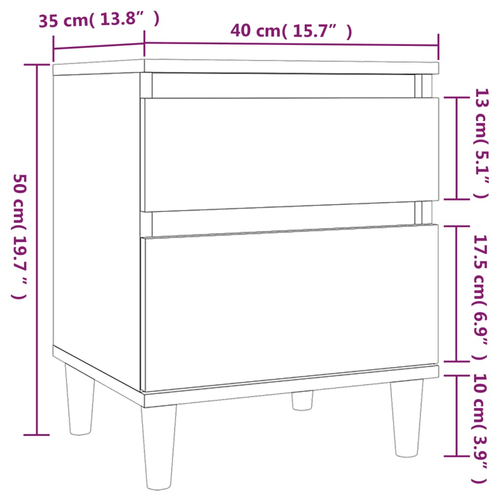 Comodino Grigio Cemento 40x35x50 cm | homemem39