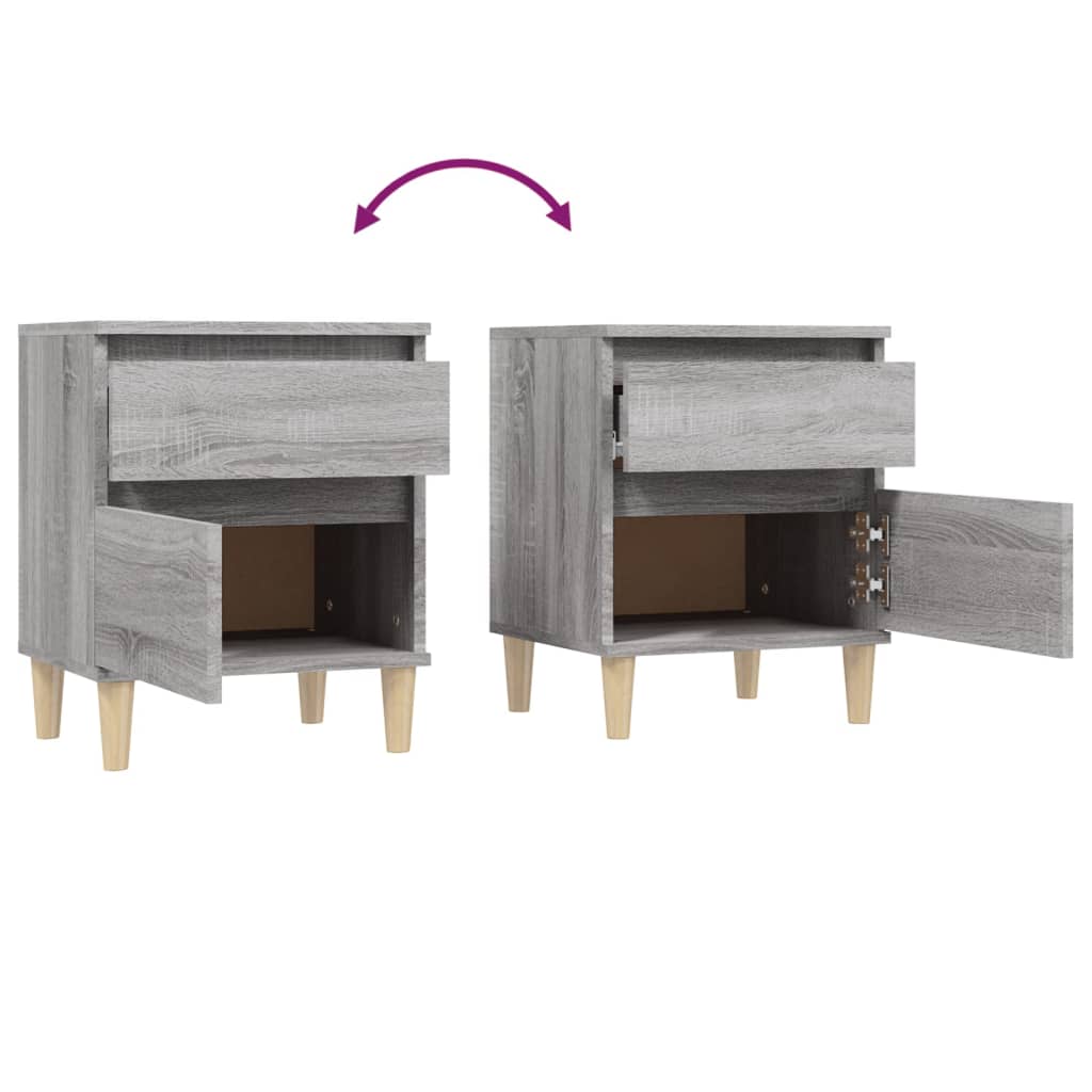 Comodino 2 pz Grigio Sonoma 40x35x50 cm - homemem39