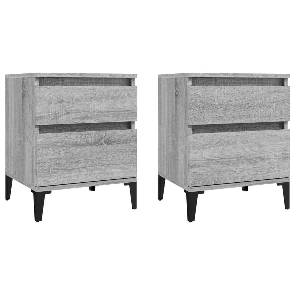 Comodino 2 pz Grigio Sonoma 40x35x50 cm - homemem39