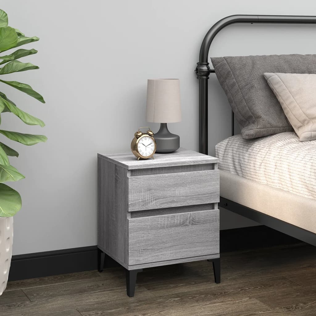 Comodino 2 pz Grigio Sonoma 40x35x50 cm - homemem39
