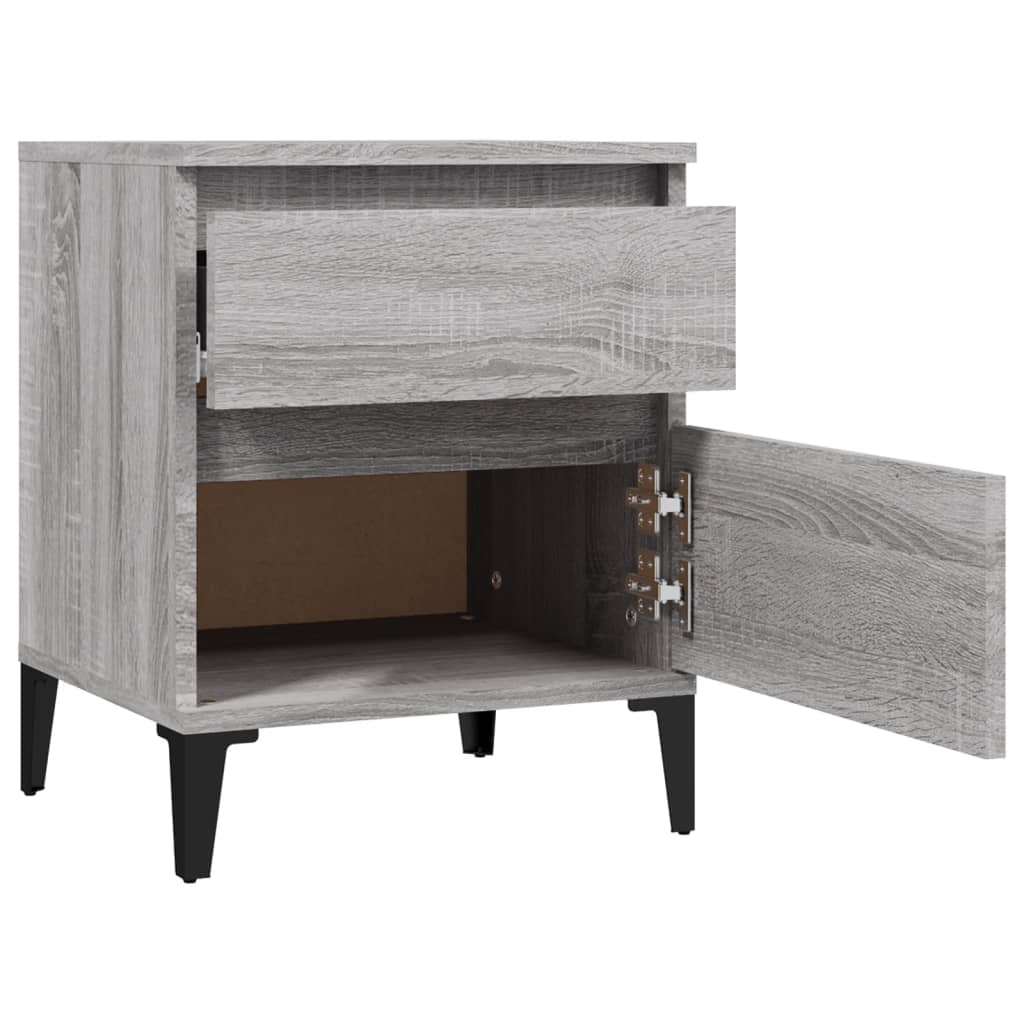 Comodino 2 pz Grigio Sonoma 40x35x50 cm - homemem39