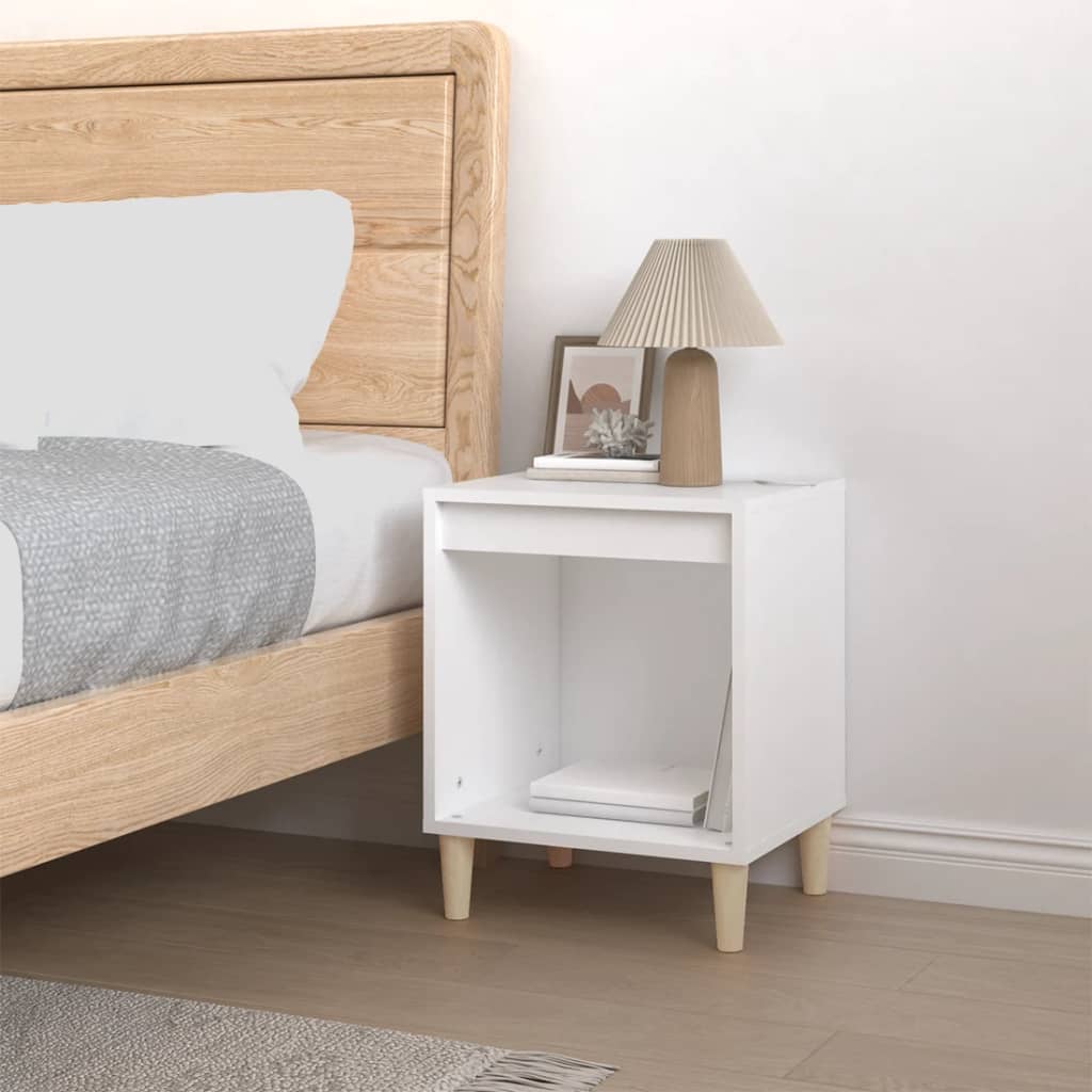 Comodino Bianco 40x35x50 cm in Legno Multistrato - homemem39