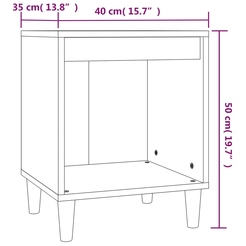 Comodino Bianco 40x35x50 cm in Legno Multistrato - homemem39