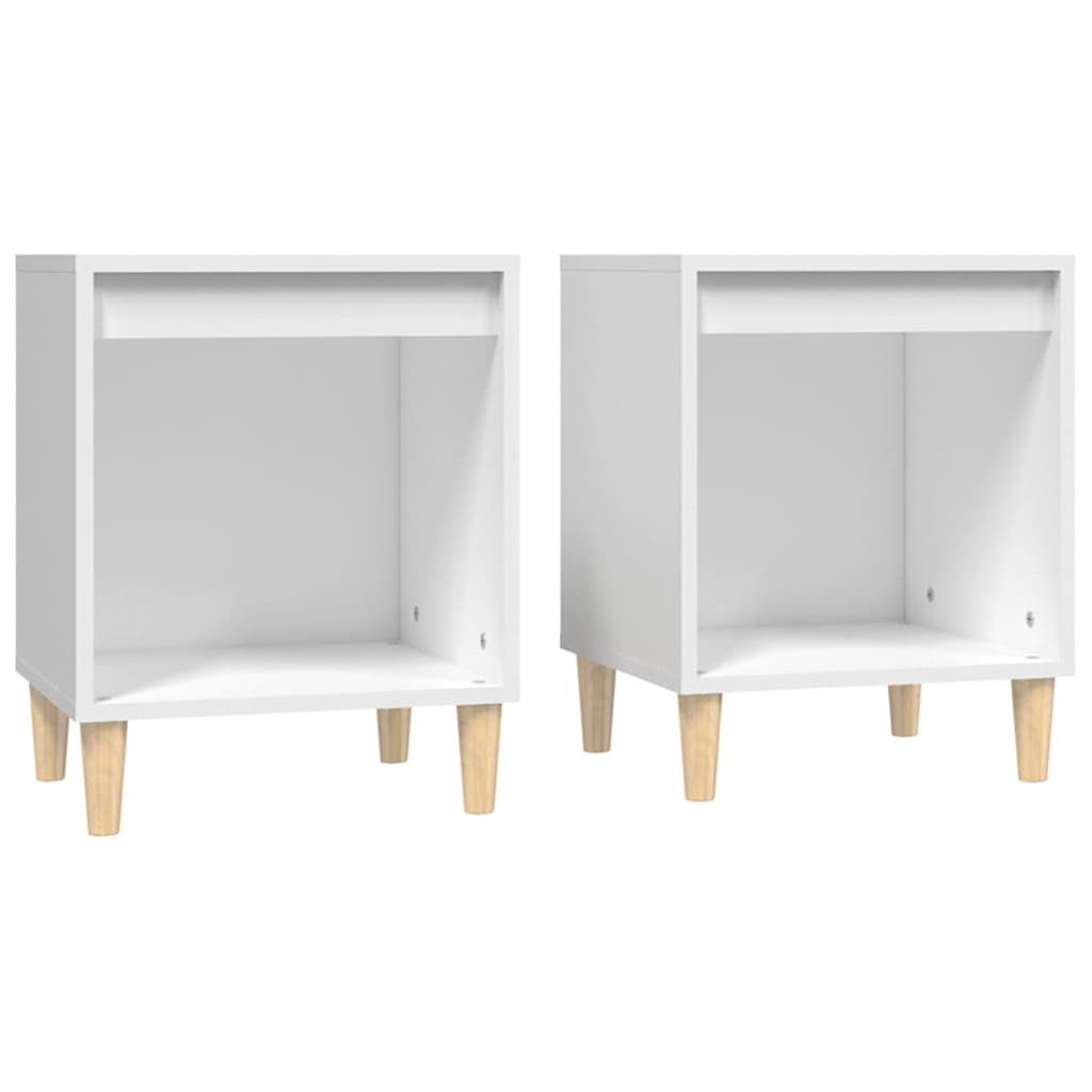 Comodini 2 pz in Bianco 40x35x50 cm - homemem39
