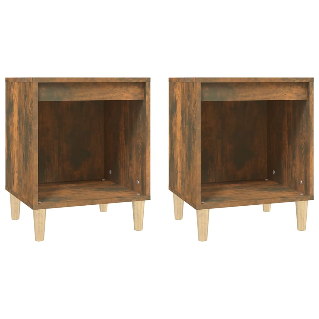 Comodini 2pz Rovere Fumo 40x35x50 cm - homemem39