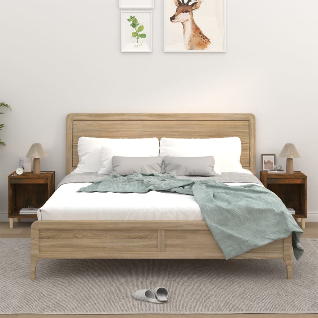 Comodini 2pz Rovere Fumo 40x35x50 cm - homemem39
