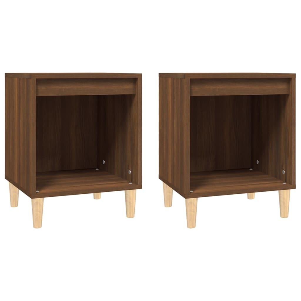 Comodini 2 pz Rovere Marrone 40x35x50 cm