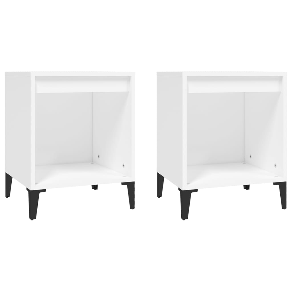 Comodini 2 pz in Bianco 40x35x50 cm - homemem39