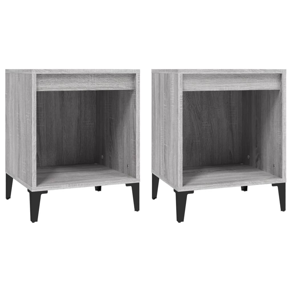 Comodino 2 pz Grigio Sonoma 40x35x50 cm - homemem39