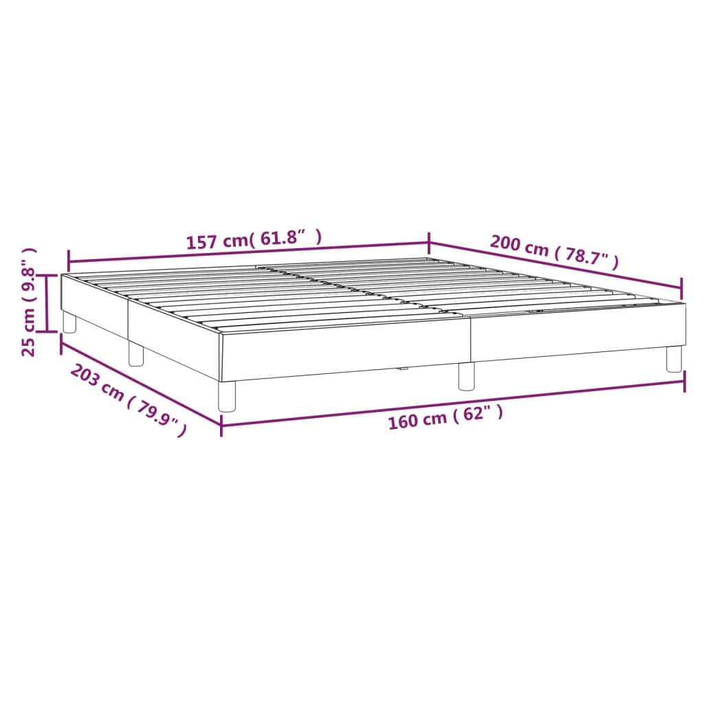 Struttura Letto a Rete a Molle Blu 160x200 cm in Tessuto | homemem39