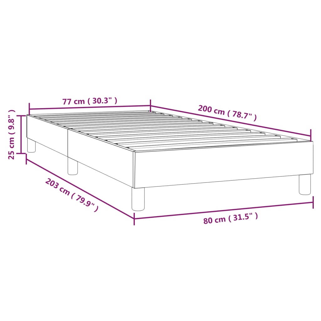 Struttura Letto a Rete a Molle Grigio 80x200 cm in Similpelle | homemem39