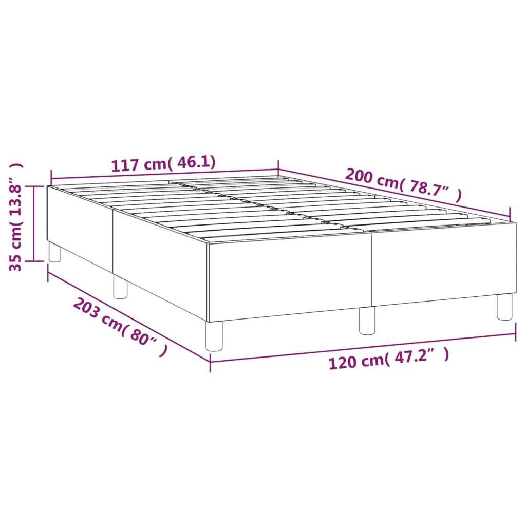 Struttura Letto a Rete a Molle Crema 120x200 cm Tessuto | homemem39