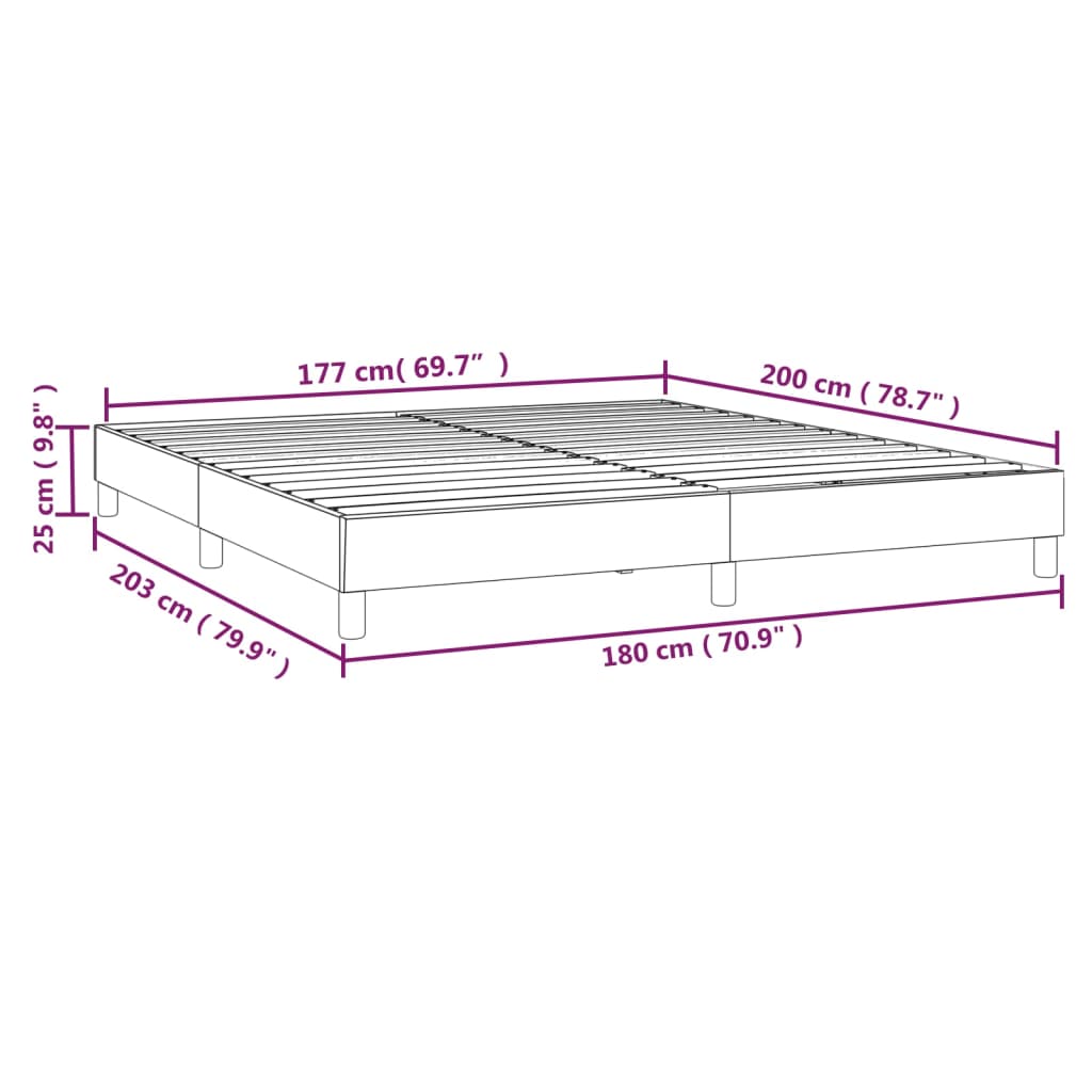 Struttura Letto a Rete a Molle Marrone Scuro 180x200 cm Tessuto | homemem39