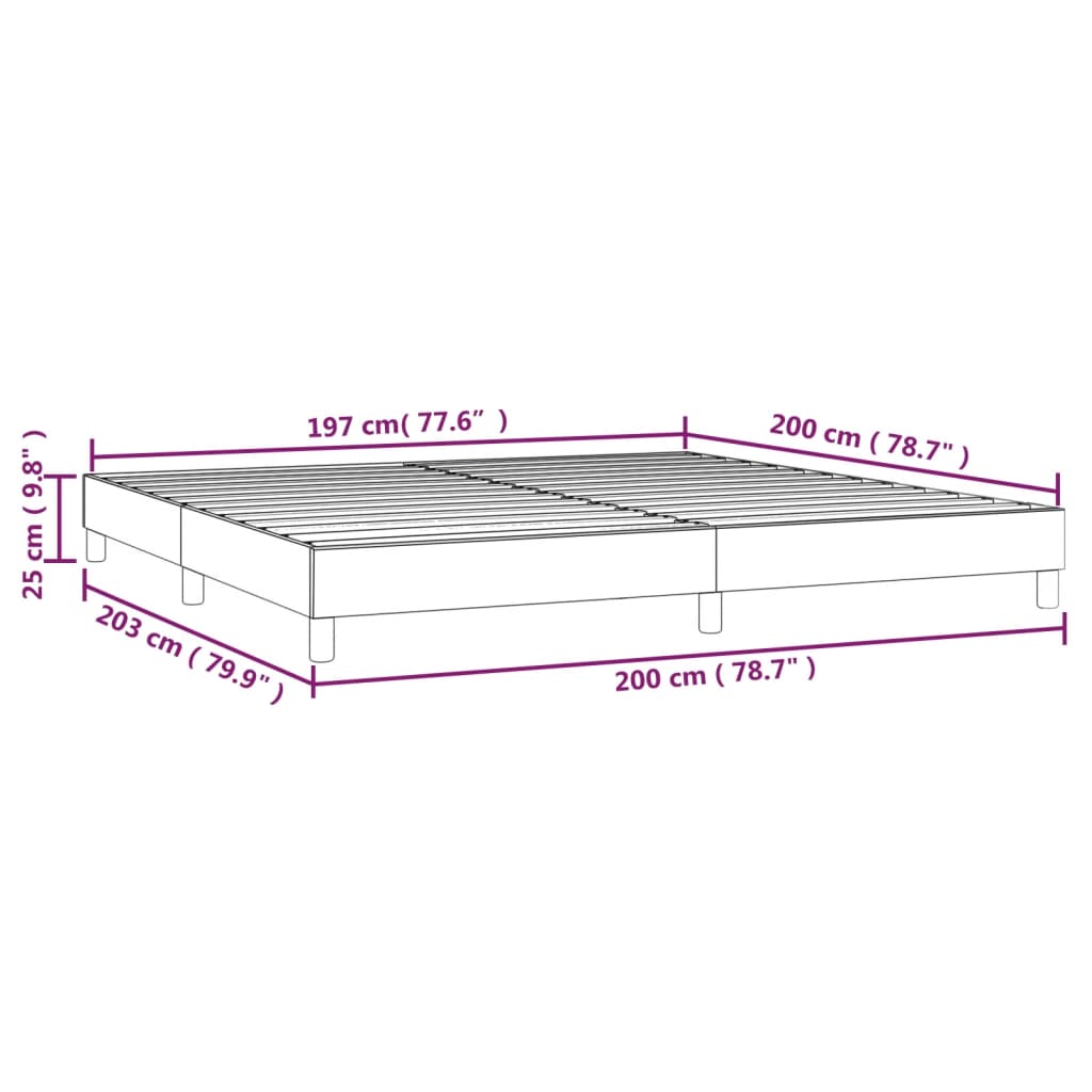 Struttura Letto a Rete a Molle Tortora 200x200 cm in Tessuto | homemem39