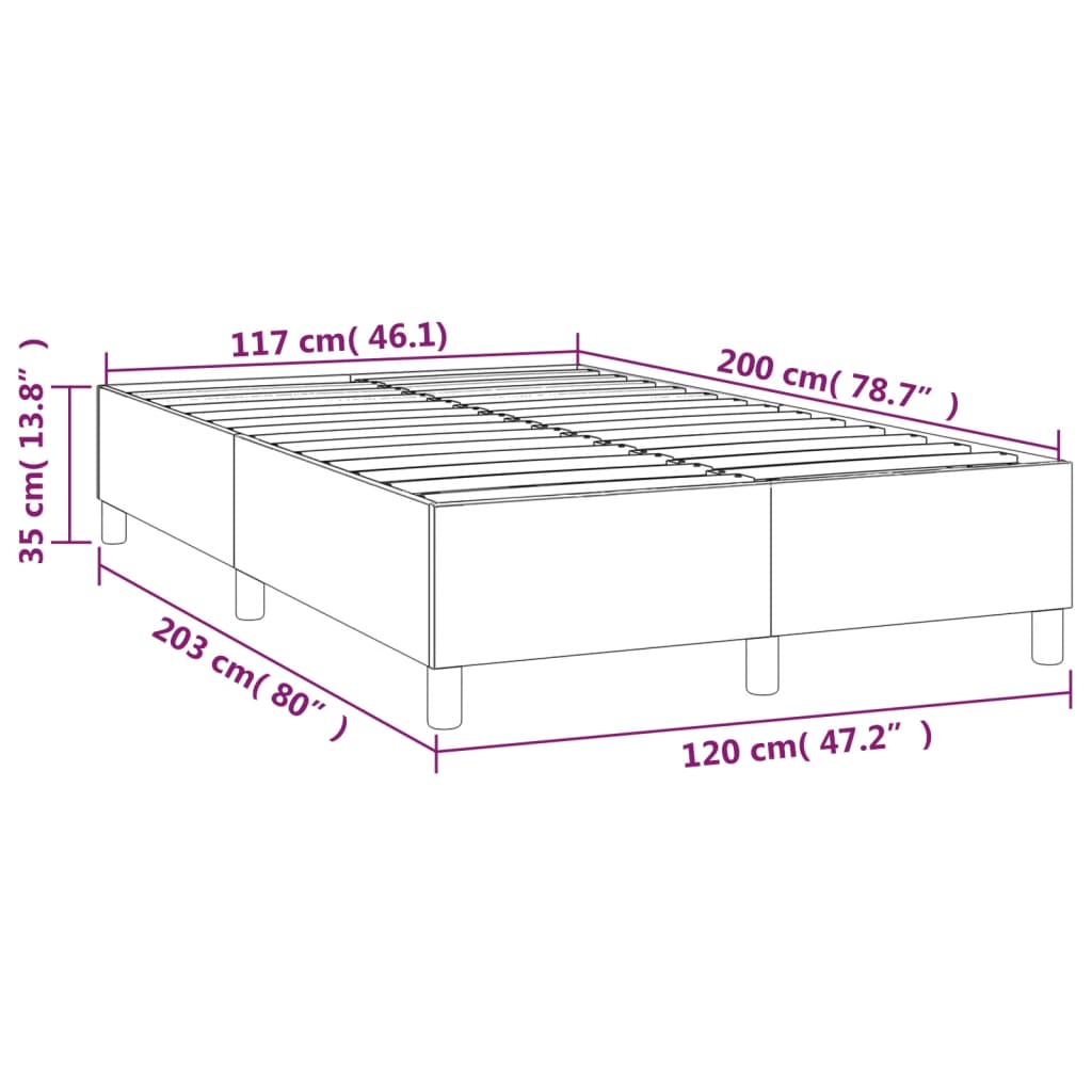 Struttura Letto a Rete a Molle Marrone Scuro 120x200 cm Tessuto | homemem39