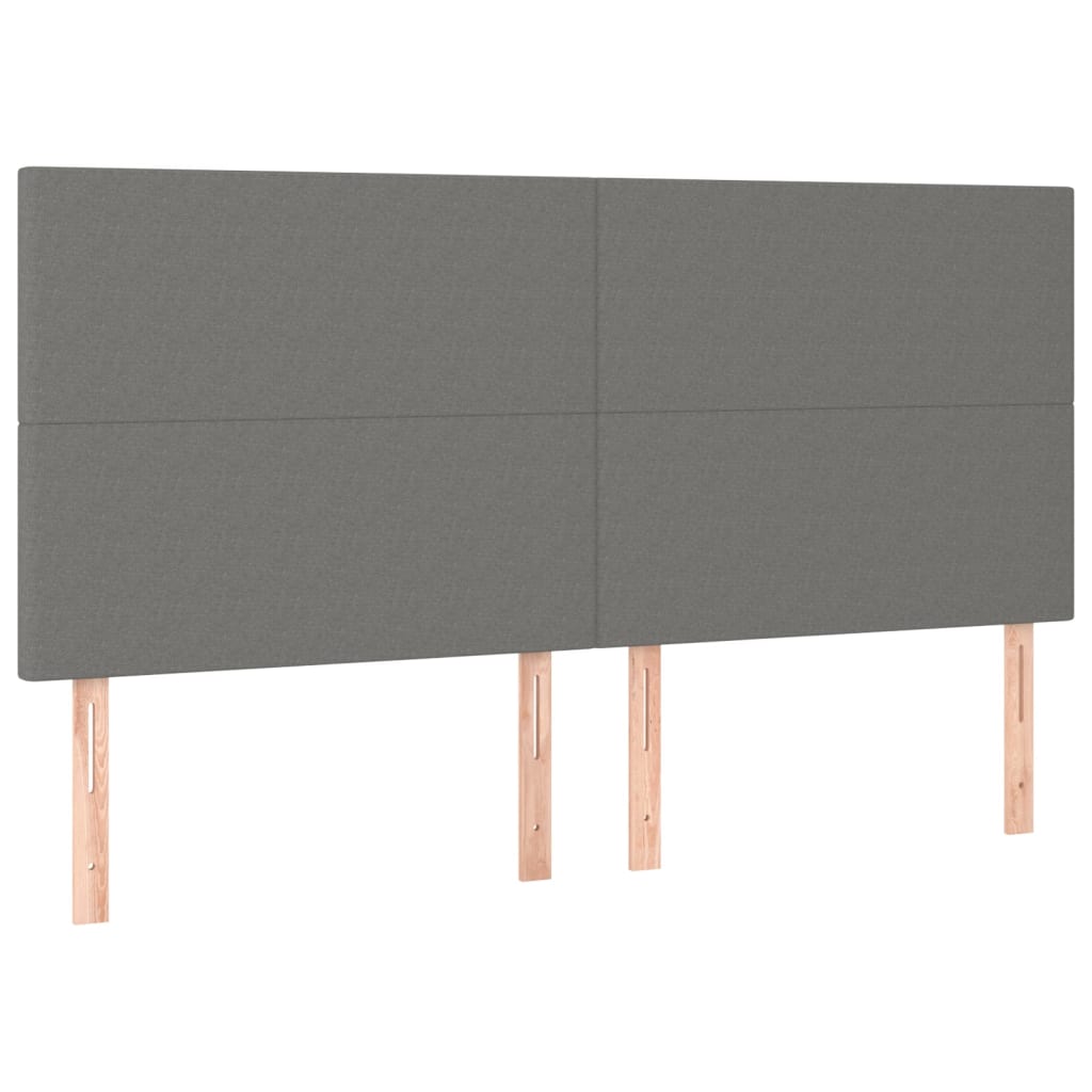 Testiera 4 pz Grigio Scuro 90x5x78/88 cm in Tessuto - homemem39