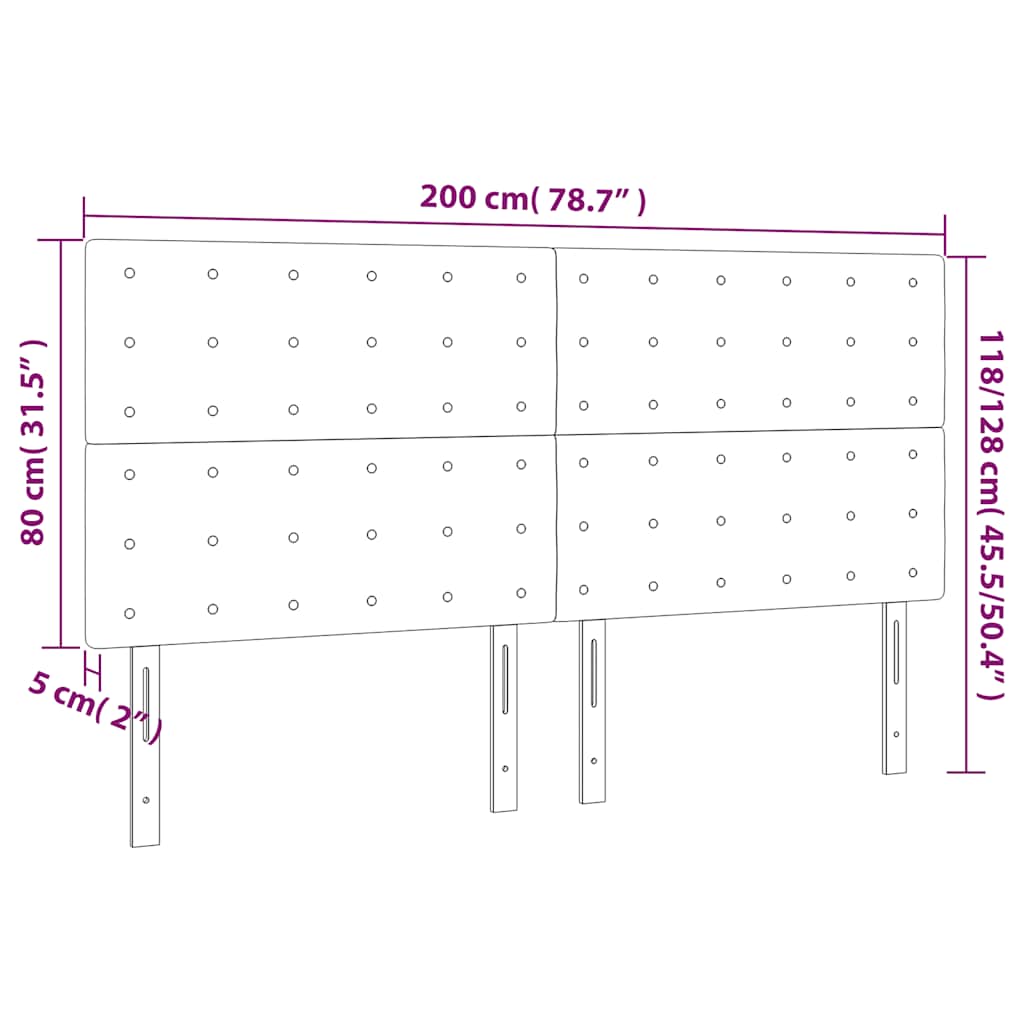 Testiera Verde Scuro 200x5x118/128 cm Velluto | homemem39