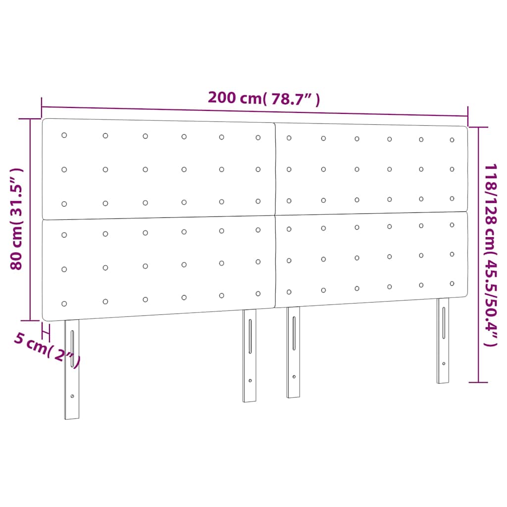 Testiera Blu Scuro 200x5x118/128 cm Velluto | homemem39