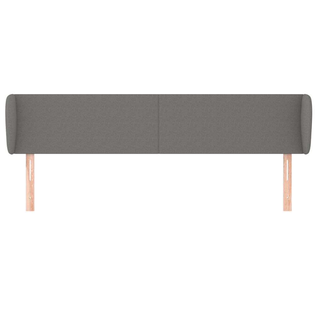 Testiera ad Orecchio Grigio Scuro 203x23x78/88 cm in Tessuto