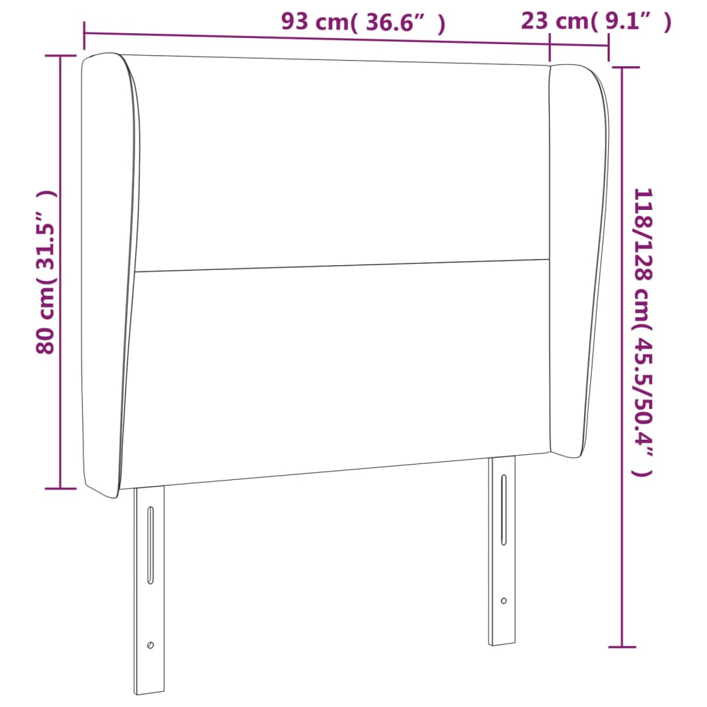 Testiera ad Orecchio Crema 93x23x118/128 cm in Similpelle | homemem39