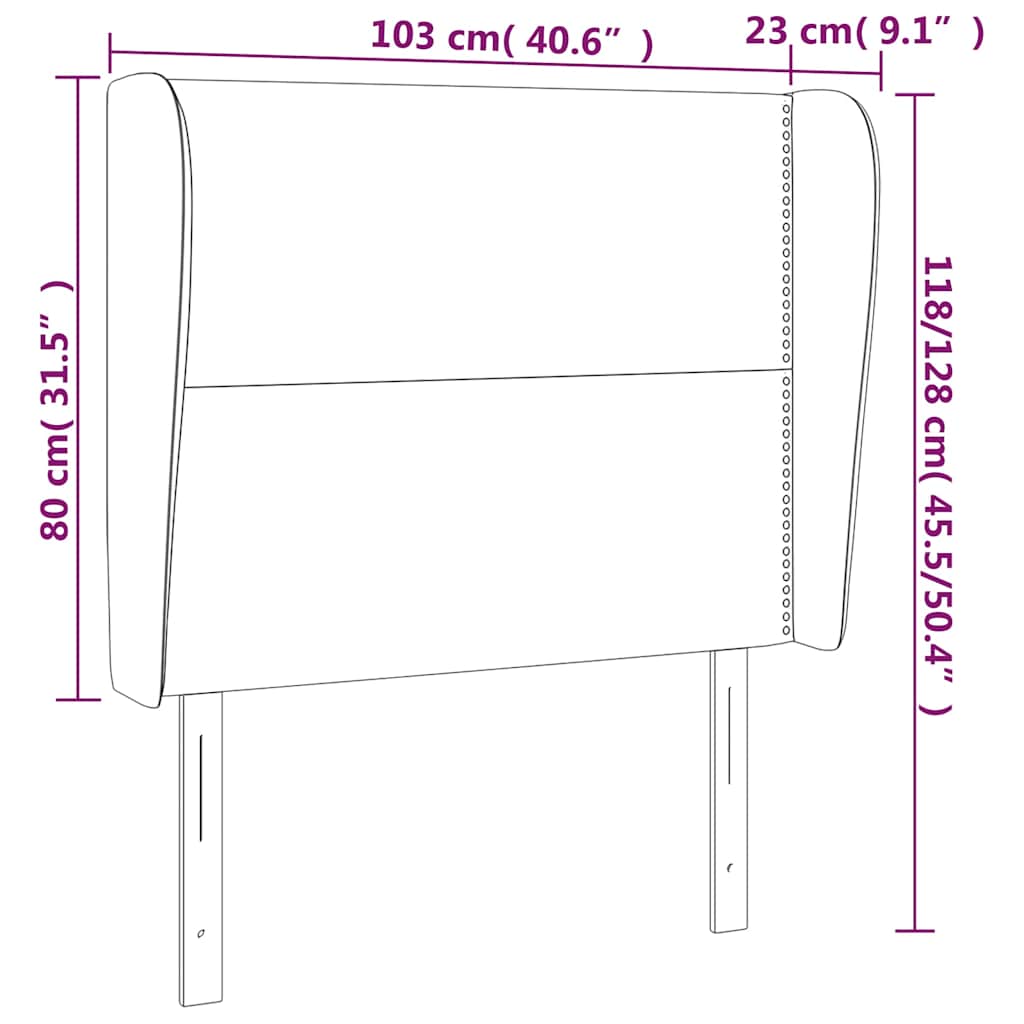 Testiera ad Orecchio Blu Scuro 103x23x118/128 cm in Velluto | homemem39