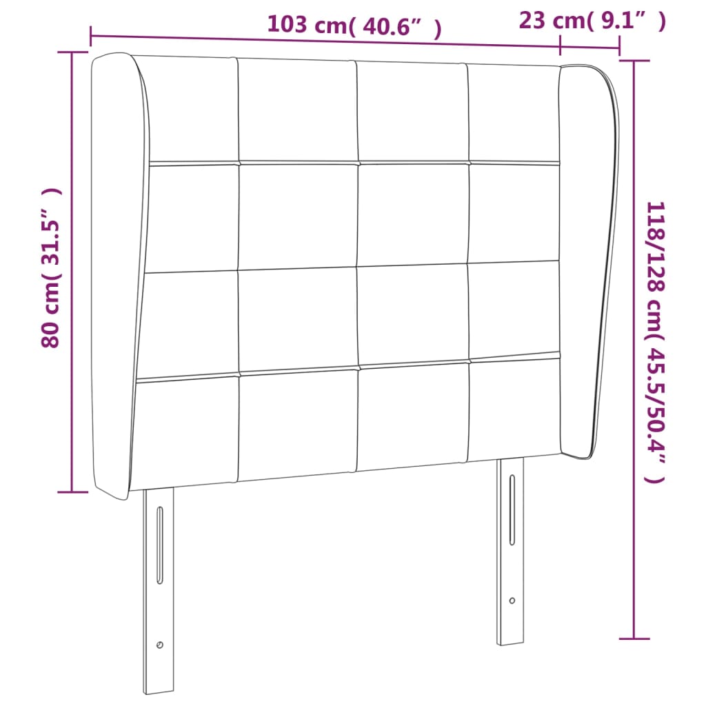 Testiera ad Orecchio Rosa 103x23x118/128 cm in Velluto | homemem39