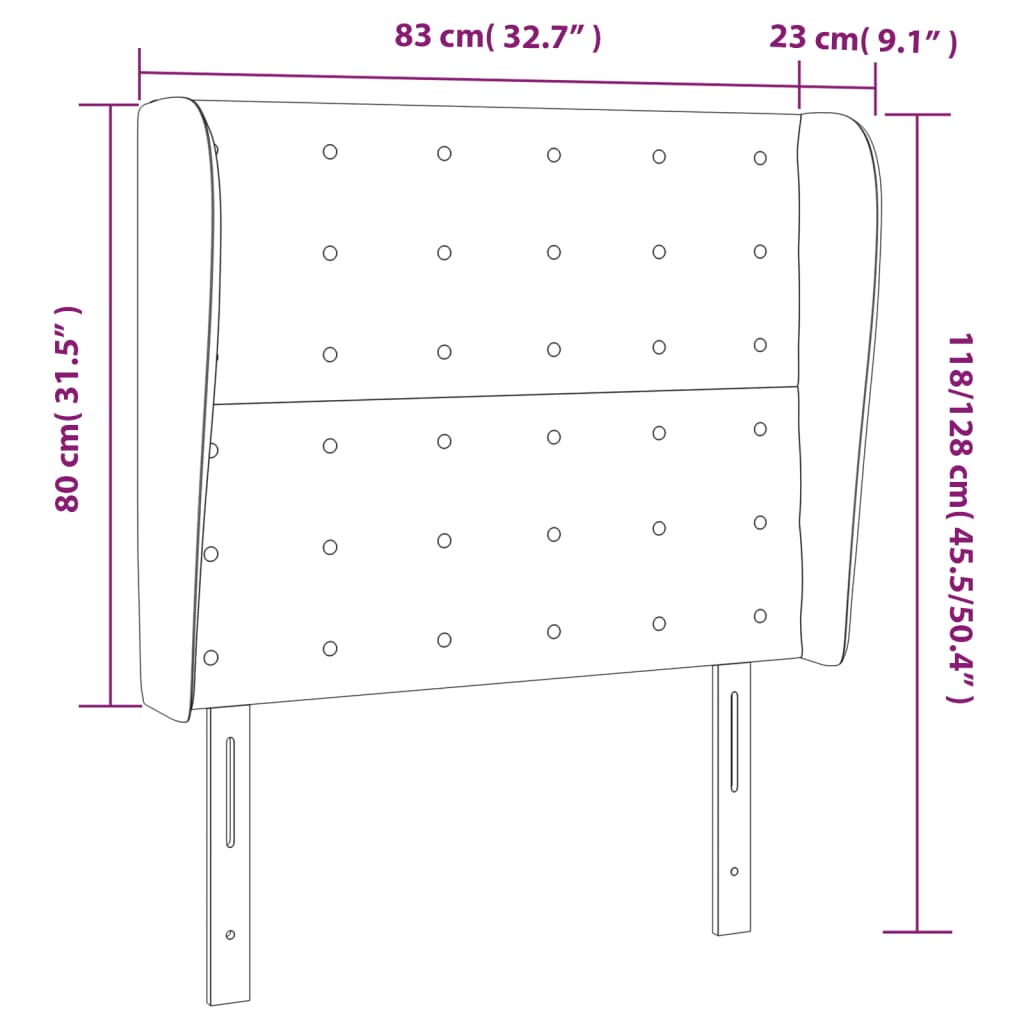 Testiera ad Orecchio Blu 83x23x118/128 cm in Tessuto | homemem39