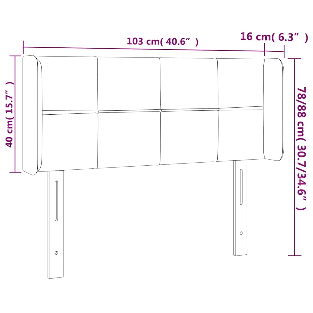 Testiera ad Orecchio Blu Scuro 103x16x78/88 cm in Velluto | homemem39
