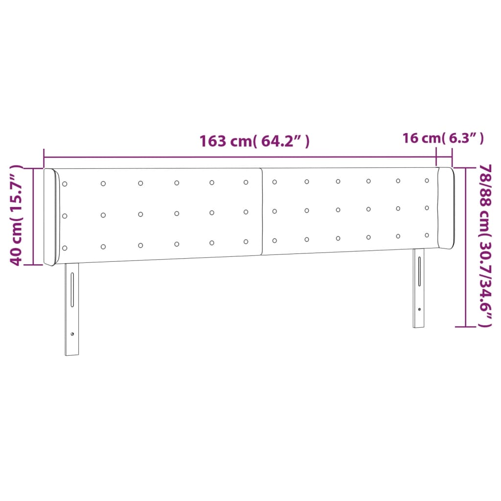Testiera ad Orecchio Grigio 163x16x78/88 cm in Similpelle | homemem39