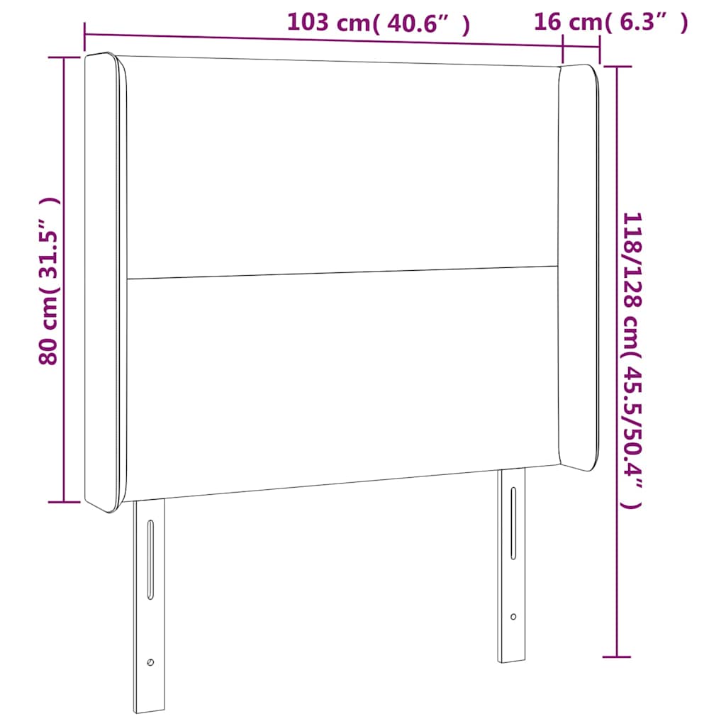 Testiera ad Orecchio Blu Scuro 103x16x118/128 cm in Velluto | homemem39