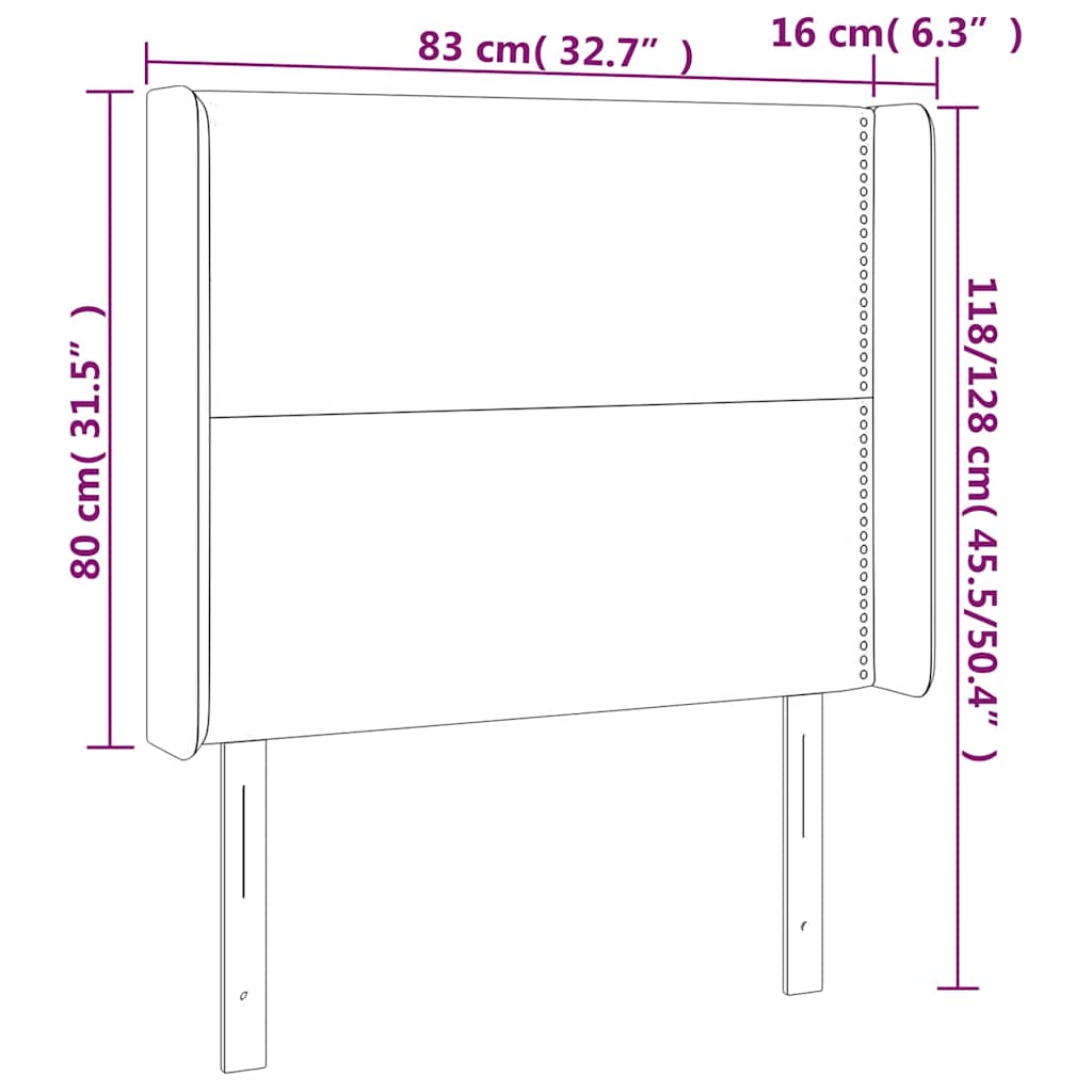 Testiera ad Orecchio Blu Scuro 83x16x118/128 cm in Velluto | homemem39