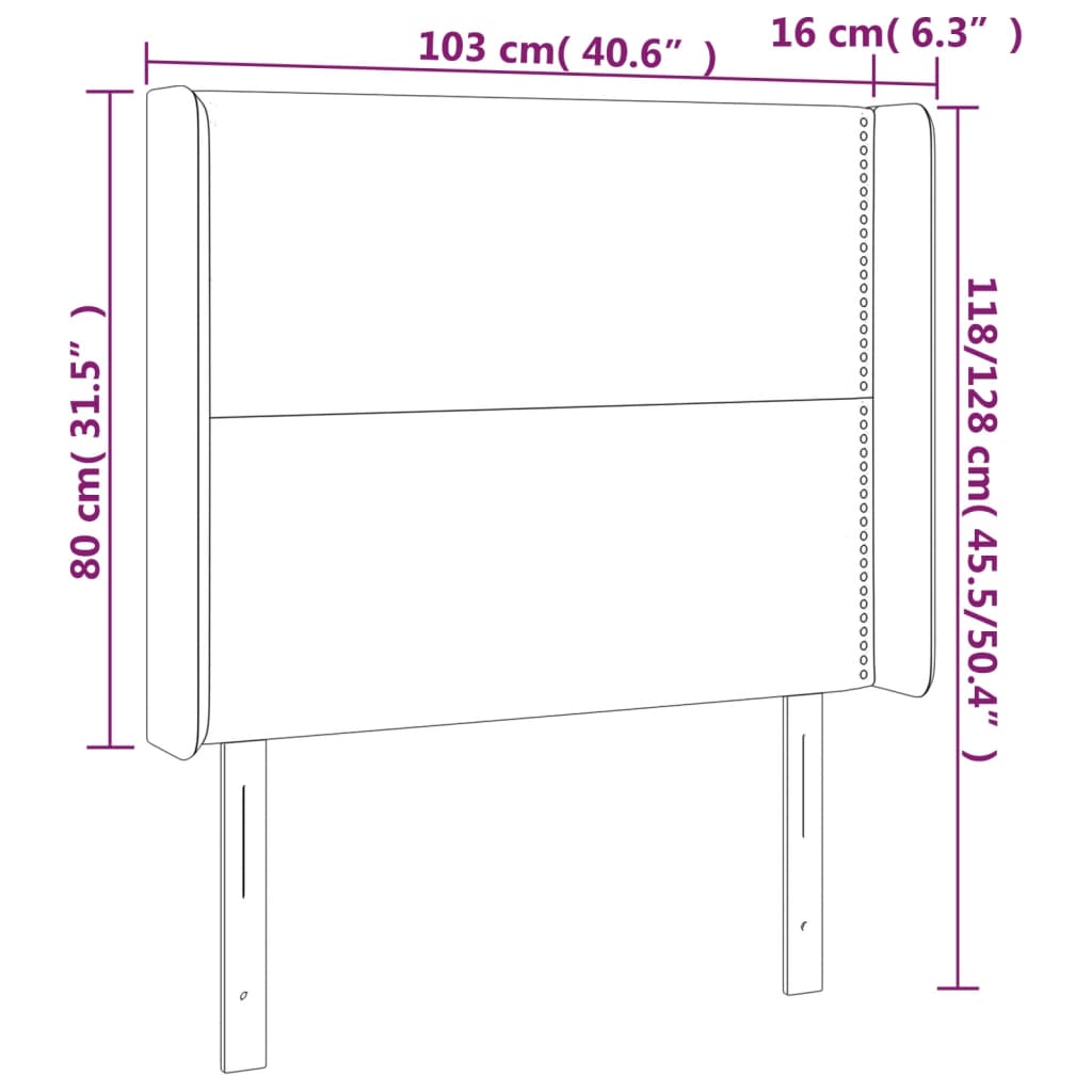 Testiera ad Orecchio Bianco 103x16x118/128 cm in Similpelle | homemem39