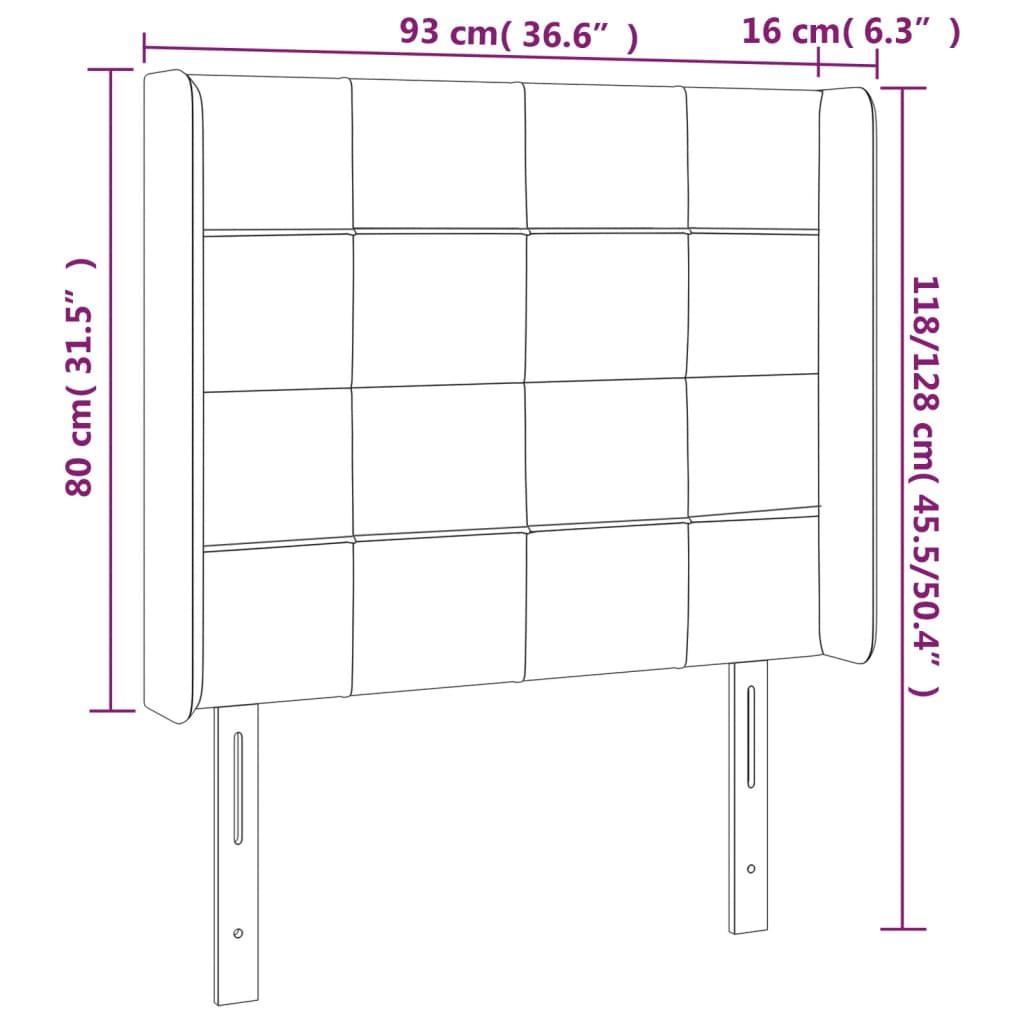 Testiera ad Orecchio Blu 93x16x118/128 cm in Tessuto | homemem39