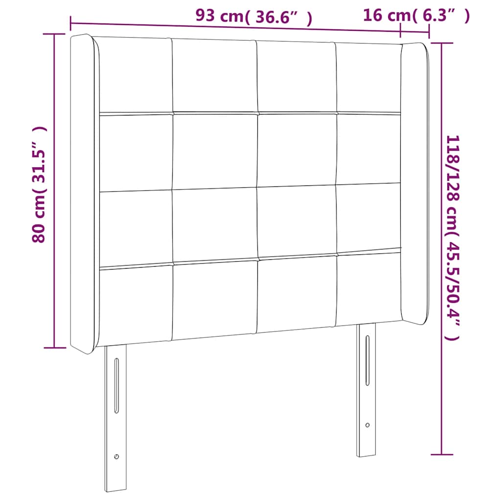 Testiera ad Orecchio Blu Scuro 93x16x118/128 cm in Velluto | homemem39
