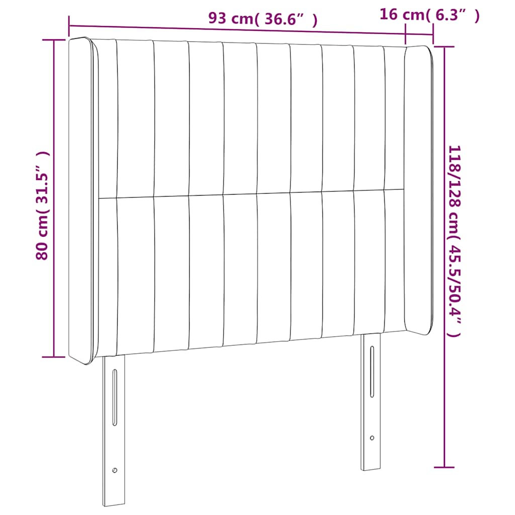 Testiera ad Orecchio Blu Scuro 93x16x118/128 cm in Velluto | homemem39