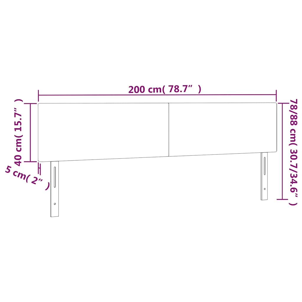 Testiera a LED Verde Scuro 200x5x78/88 cm in Velluto | homemem39