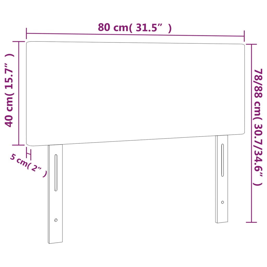 Testiera Grigia a LED 80x5x78/88 cm in Similpelle | homemem39
