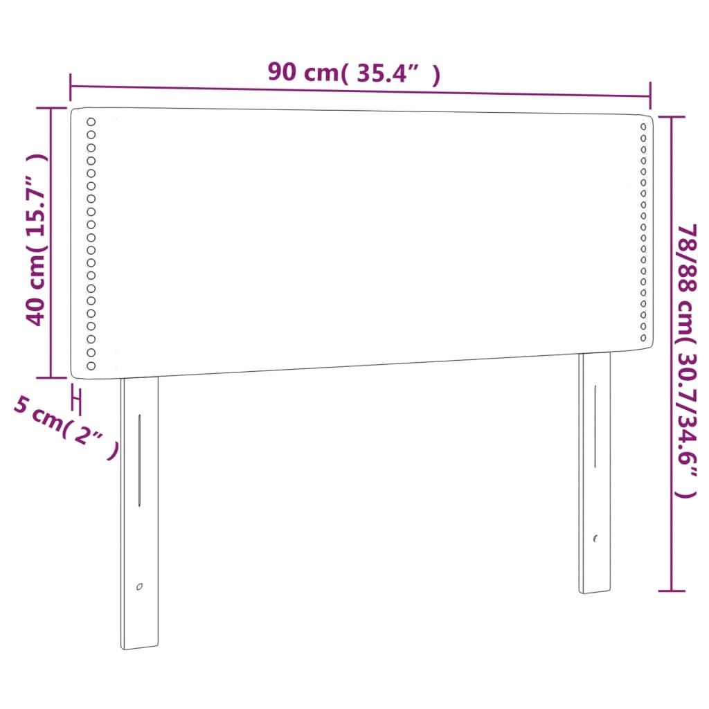 Testiera a LED Nera 90x5x78/88 cm in Similpelle | homemem39