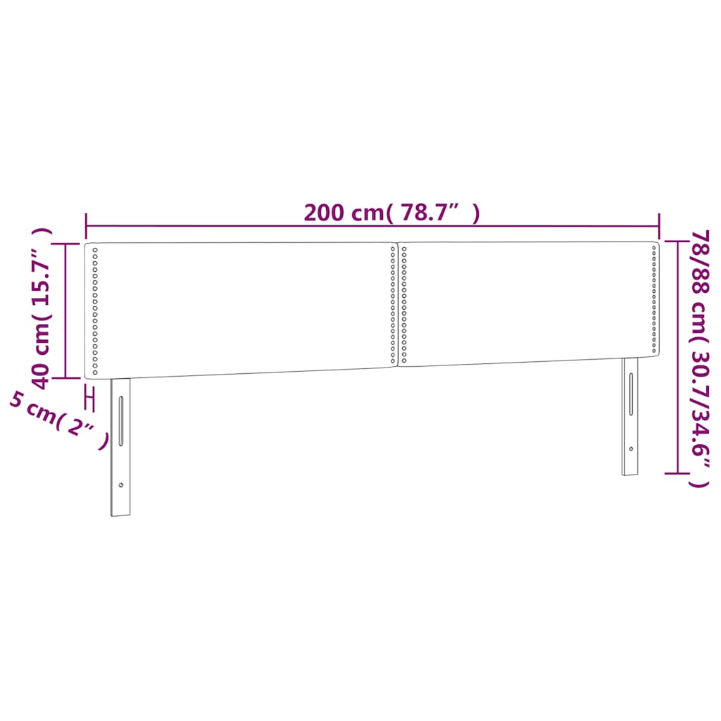 Testiera a LED Verde Scuro 200x5x78/88 cm in Velluto | homemem39