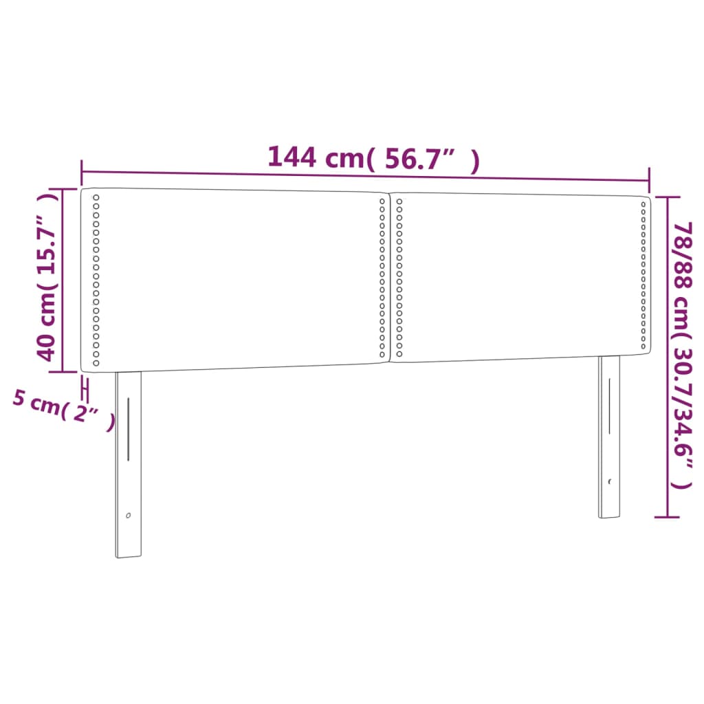 Testiera a LED Nera 144x5x78/88 cm in Similpelle | homemem39